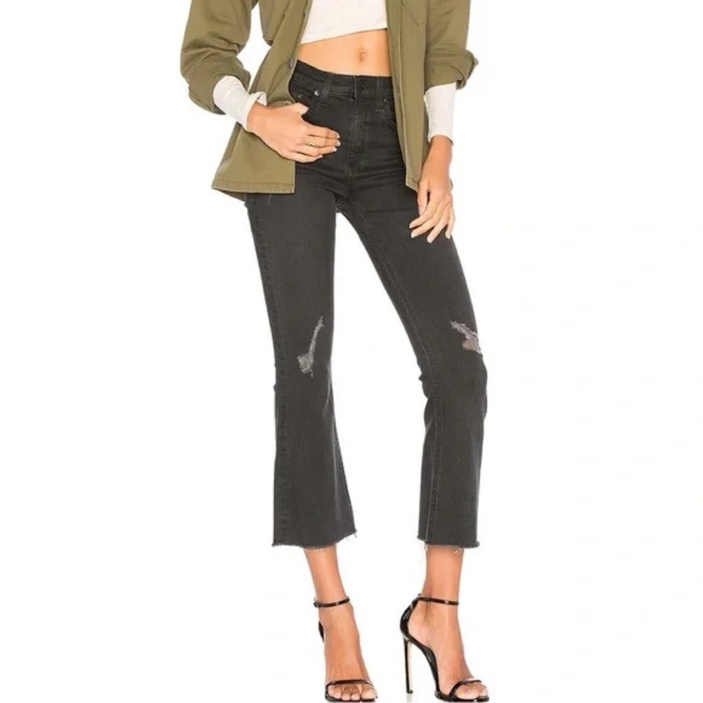Rag & Bone 10” Crop Flare Raw Hem Jeans